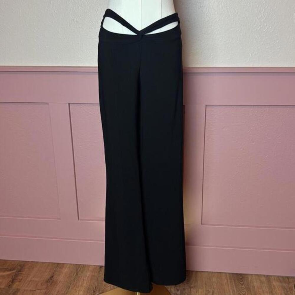 euphoria goth alt y2k cut out flare pants  body central small black grunge party